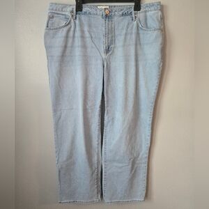 Seven7 Women's Light Blue Straight Wide Leg Jeans